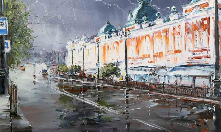 Омск маслом. Художник Сергей Демиденко воплощает образы родного города мастихином на холсте