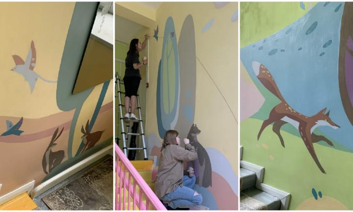 Студенты ОмГПУ на летних каникулах расписали стены детского дома